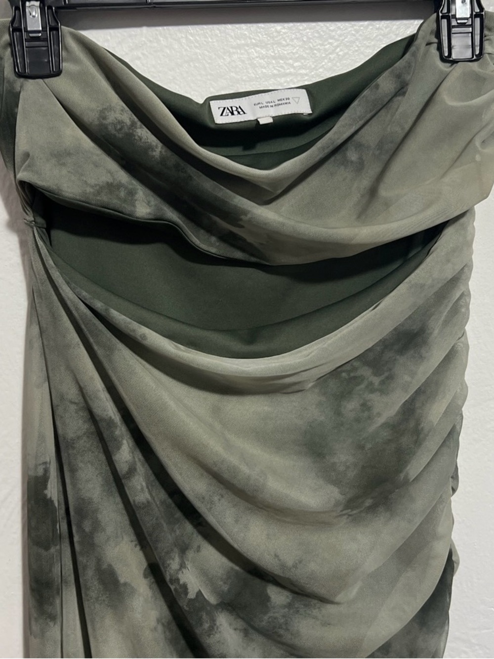 #24 Zara Strapless Cut Out Tulle Midi Dress Size L - Picture 11 of 12